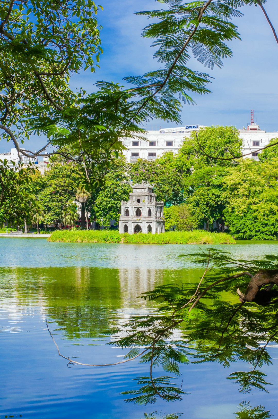 Hoan Kiem Lake in central Hanoi, Vietnam