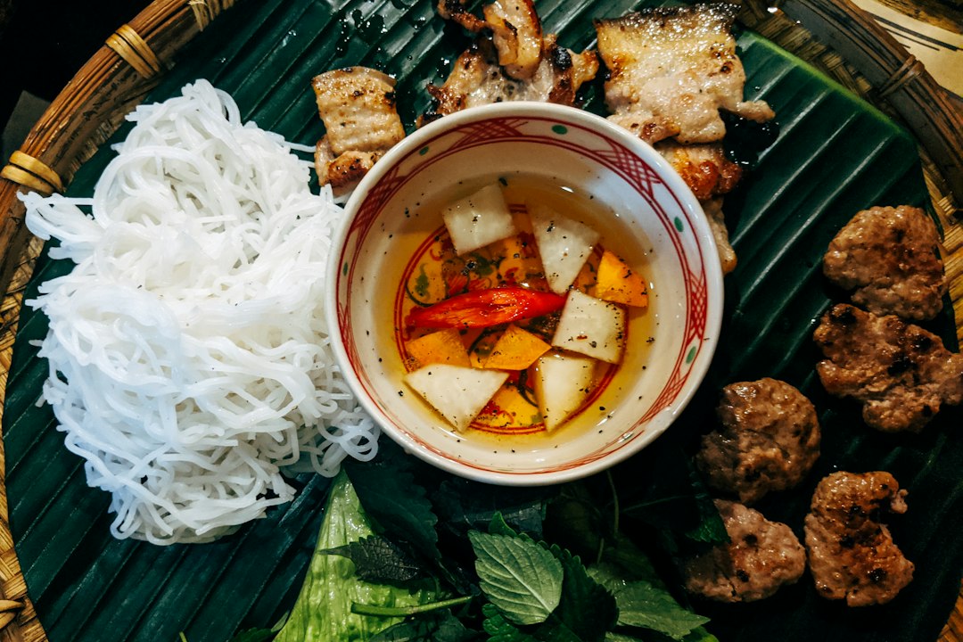 Bowl of Vietnamese pho with noodles and beef
