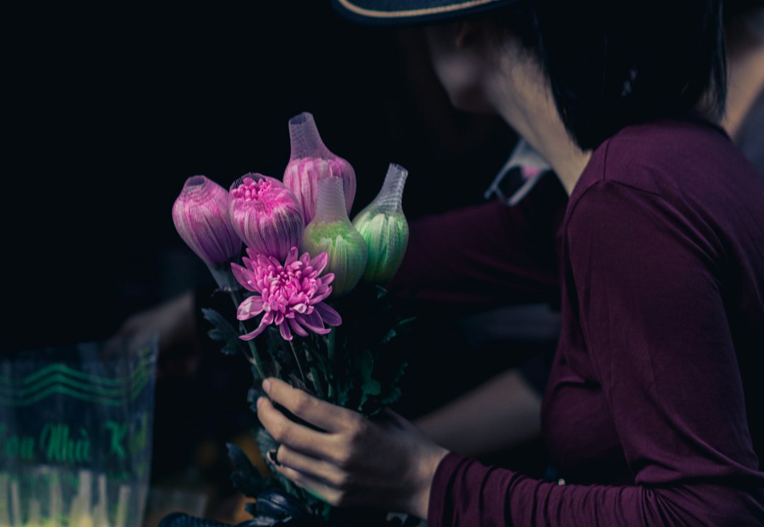 Flower vendor at Hanoi flower market