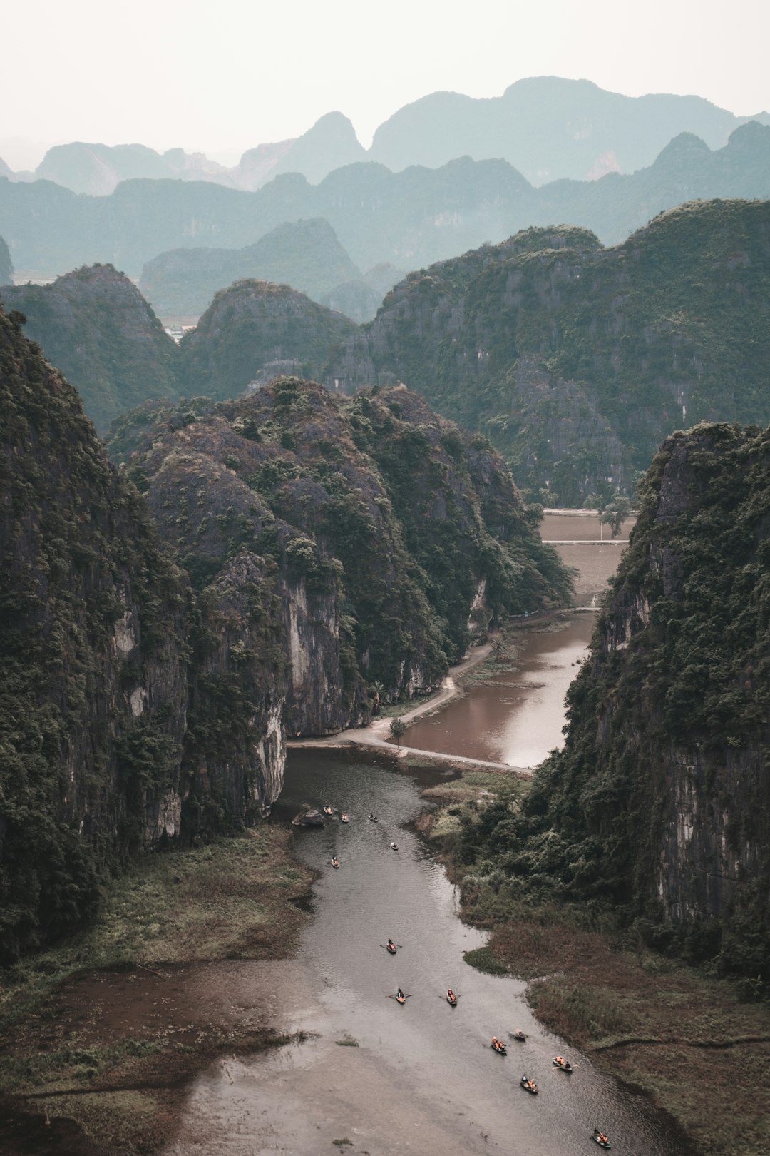 Green valley and river landscape in northern Vietnam