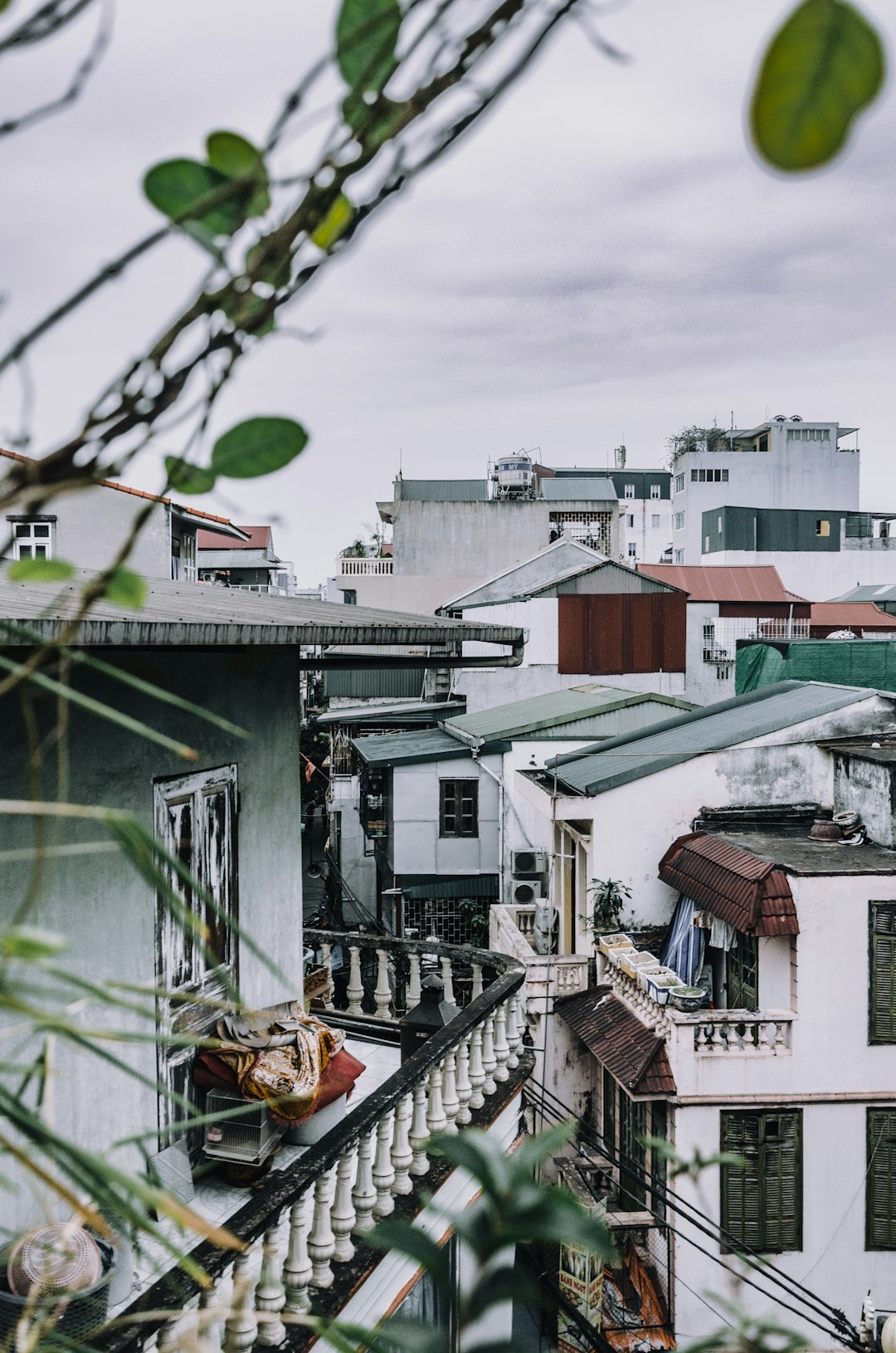 Hanoi rooftops and cityscape in the evening