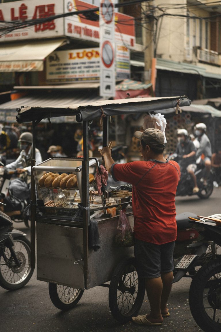 Hanoi street food stall in the Old Quarter