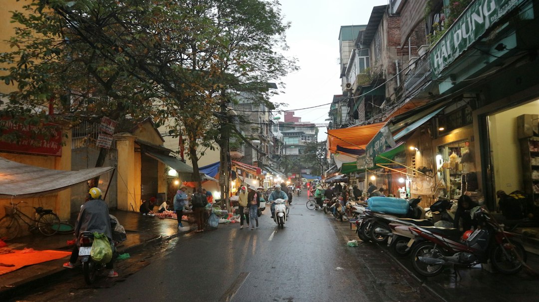 Motorbikes and street life in Hanoi Old Quarter